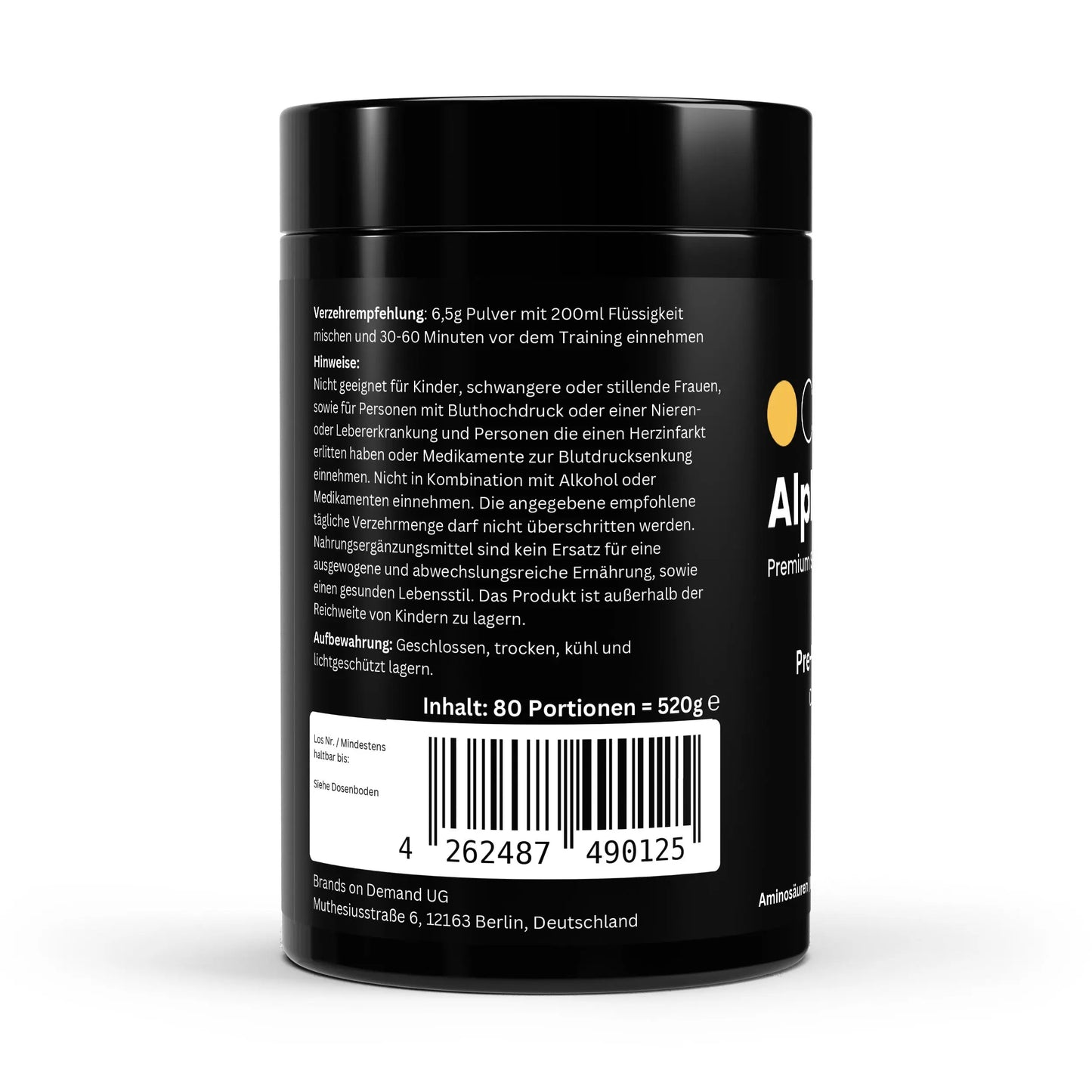 Pre-Workout Booster Orange - 520g ChanceToBrand