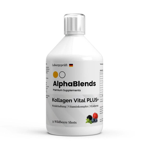 Kollagen Vital PLUS + Shots - Waldbeere - 500ml - AlphaBlends