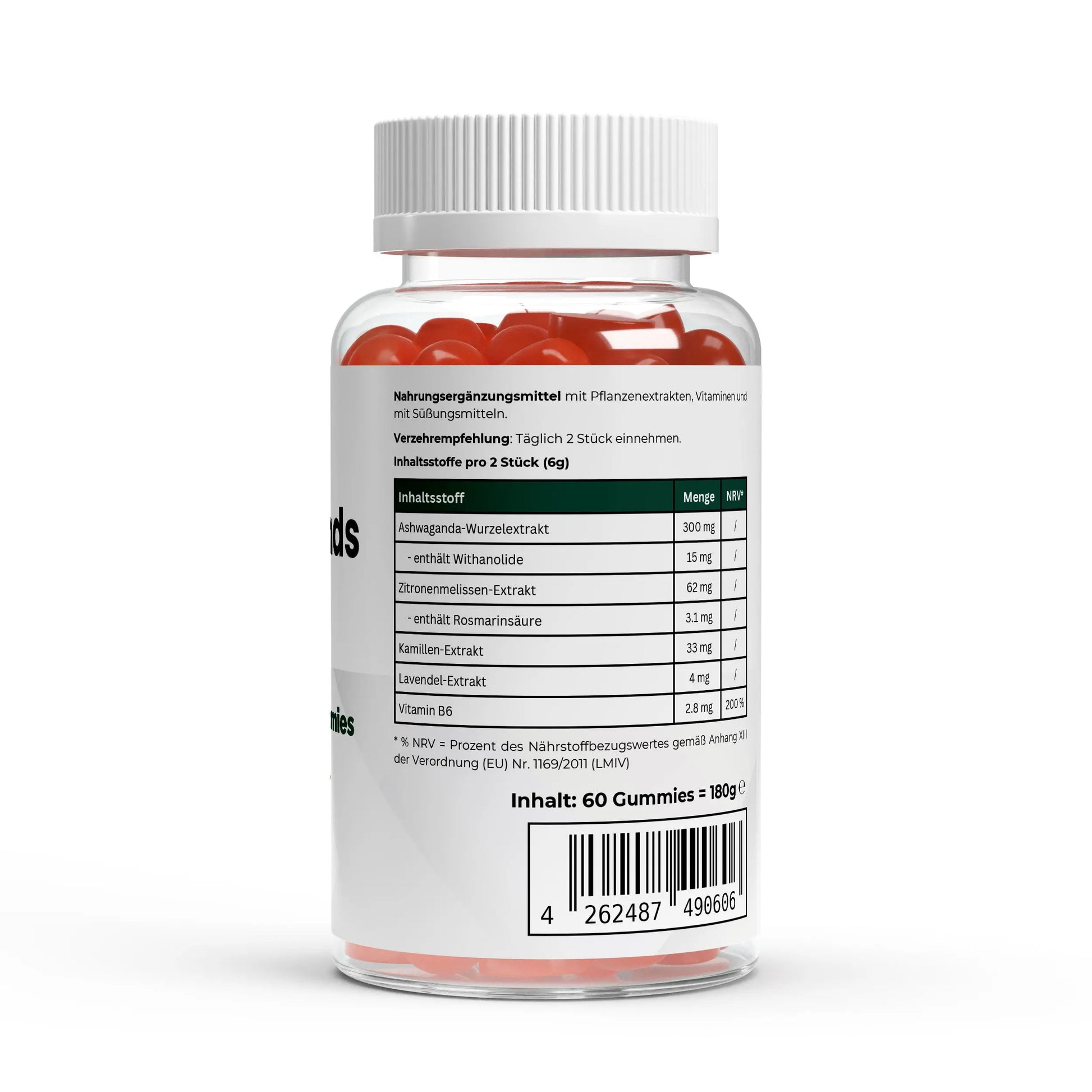 Premium Ashwagandha Gummies 300 + Vitamin B6, 60 Stk ChanceToBrand